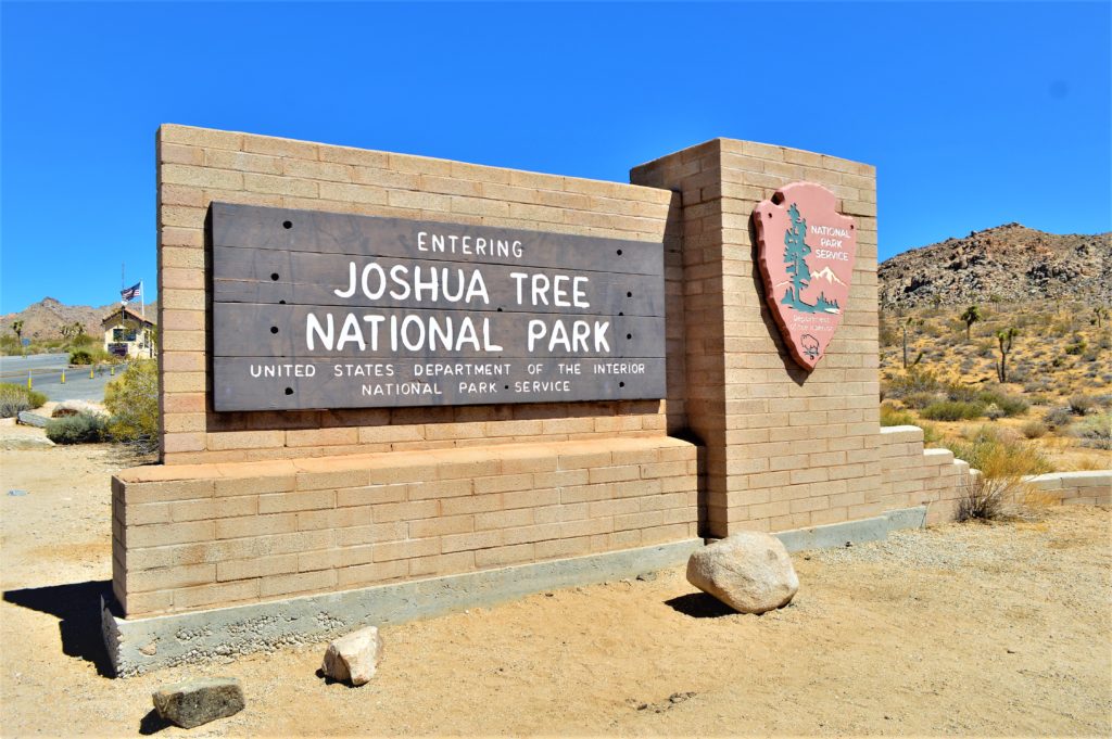 Entering Joshua Tree National Park sign