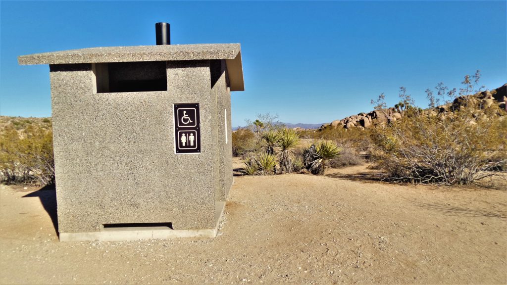 Restrooms at Split rock, Joshua tree National Park