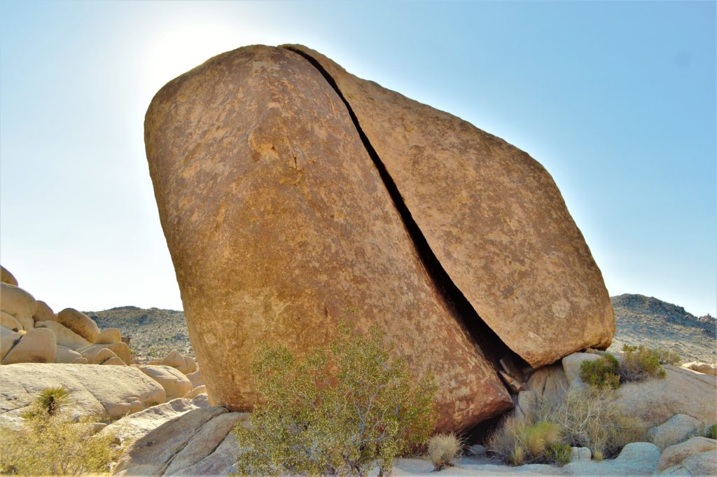 Split rock, Joshua Tree, California National Park