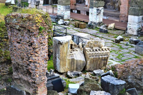 Relics in the Forum of Caesar, Rome, Italy