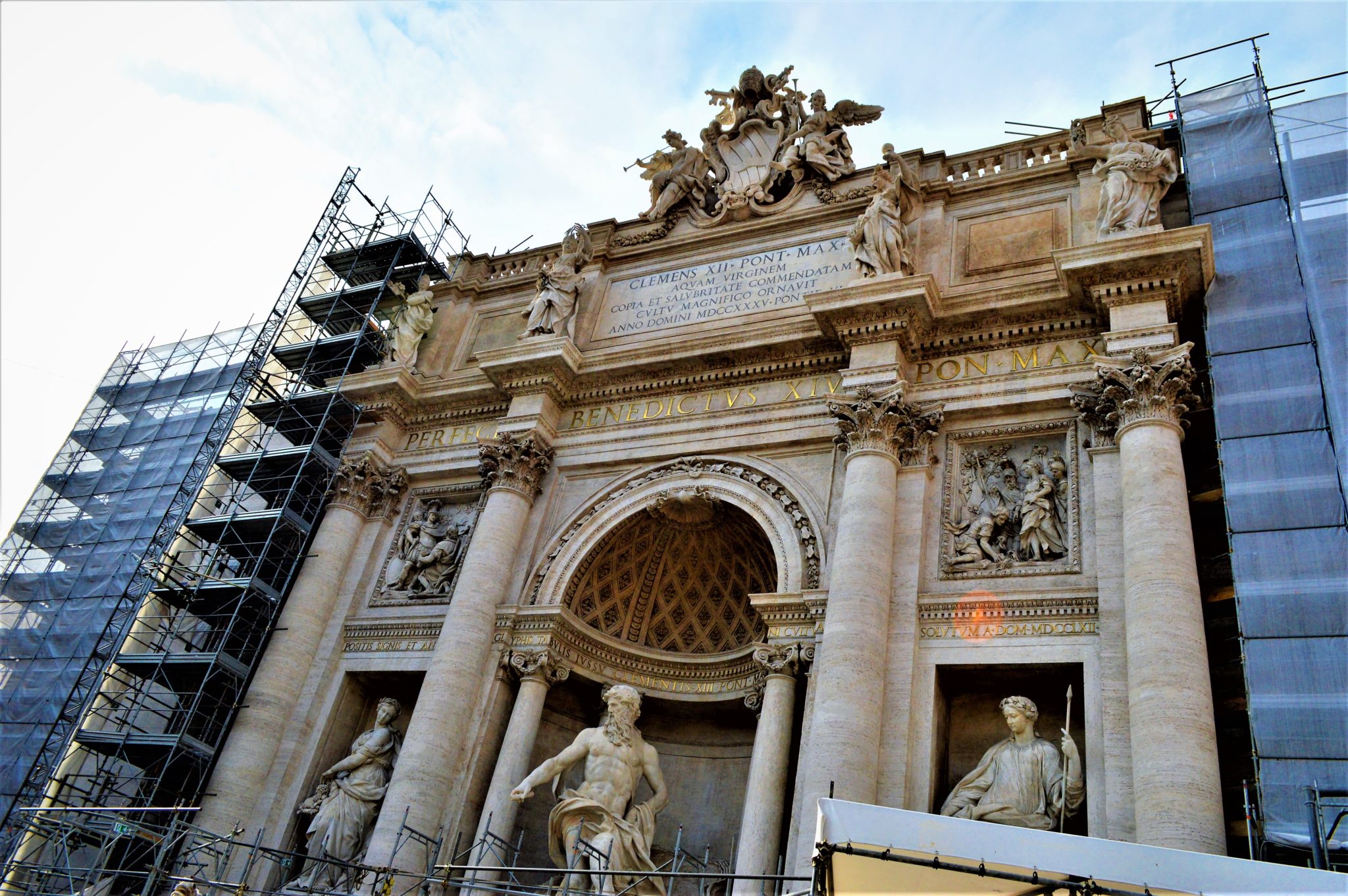 Trevi Fountain maintenance, Rome, Italy