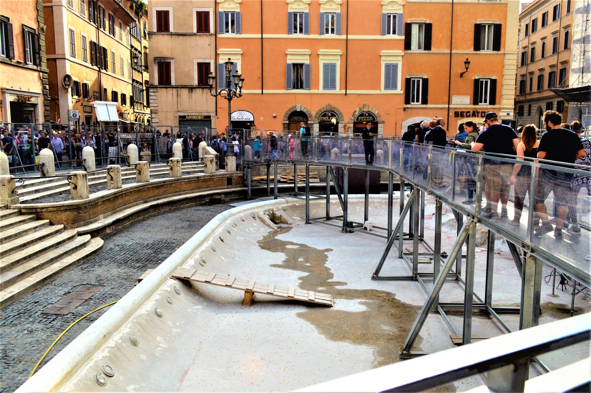 Trevi fountain with no water, Rome, Italy