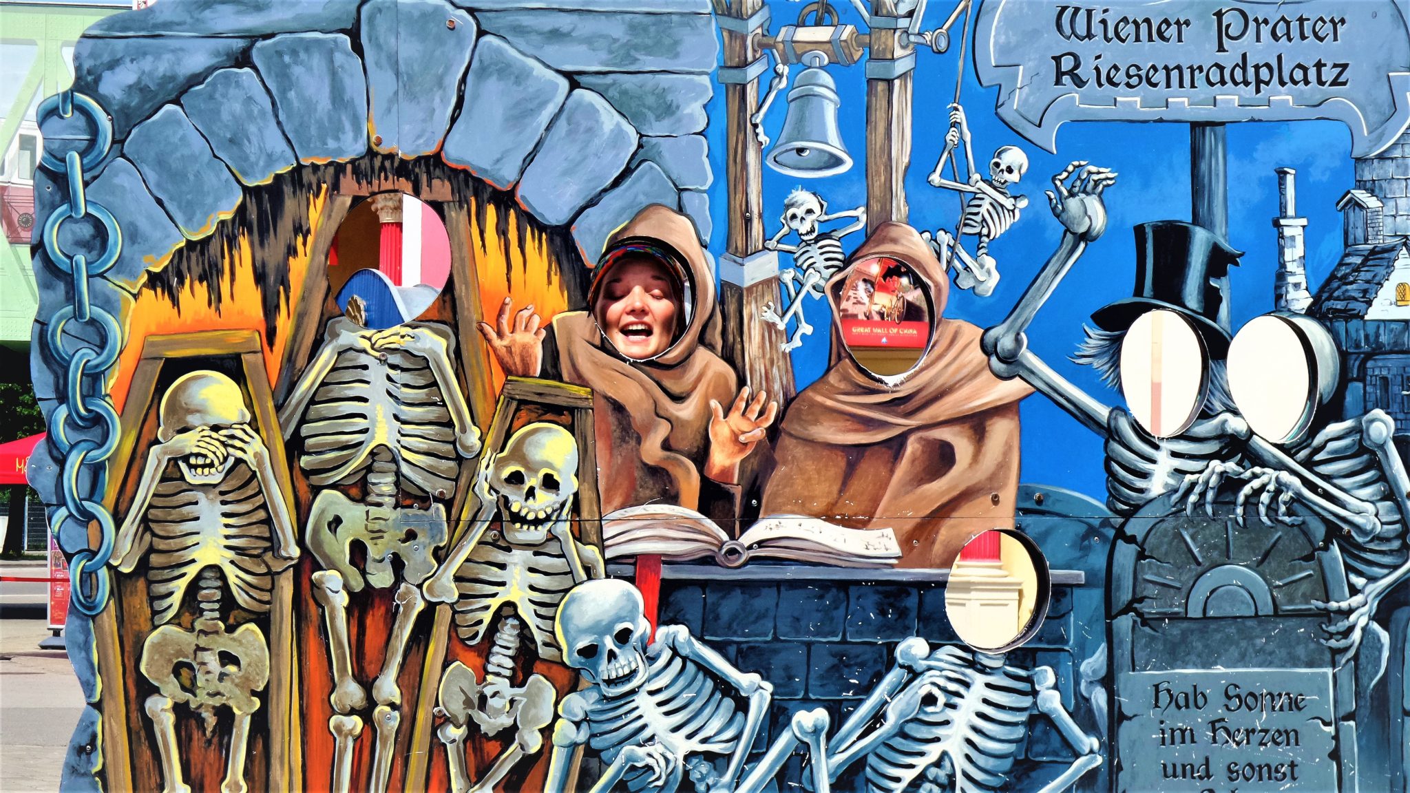 Spooky board at Prater fairground, 2 days in Vienna, Austria