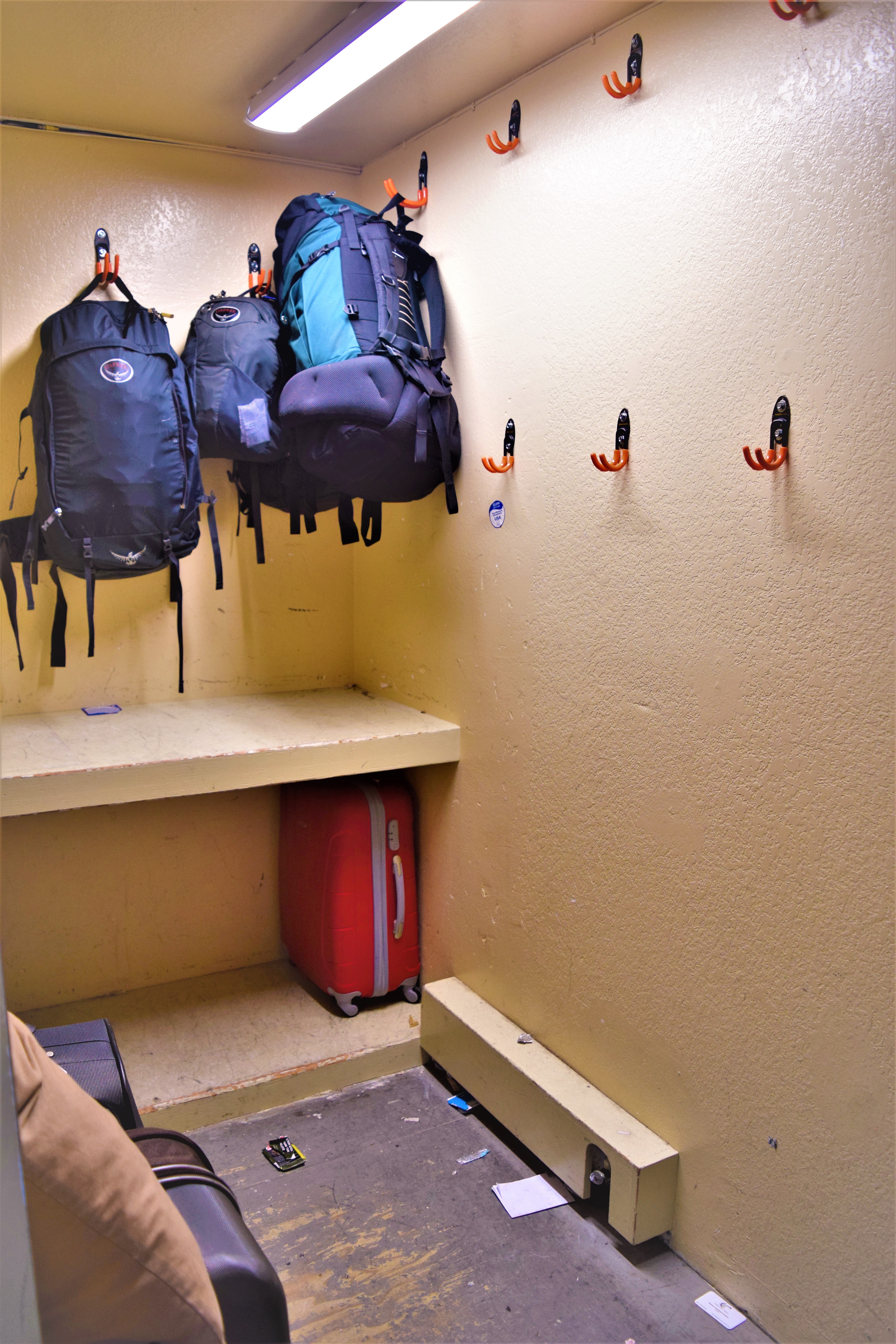 Luggage room, Samesun Venice Beach hostel, California