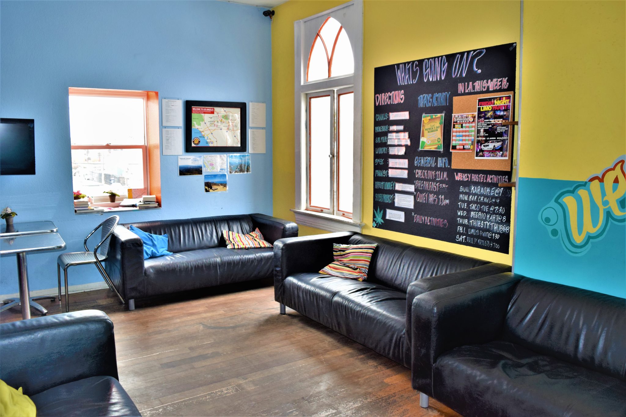 Social area, Samesun Venice Beach Hostel, California