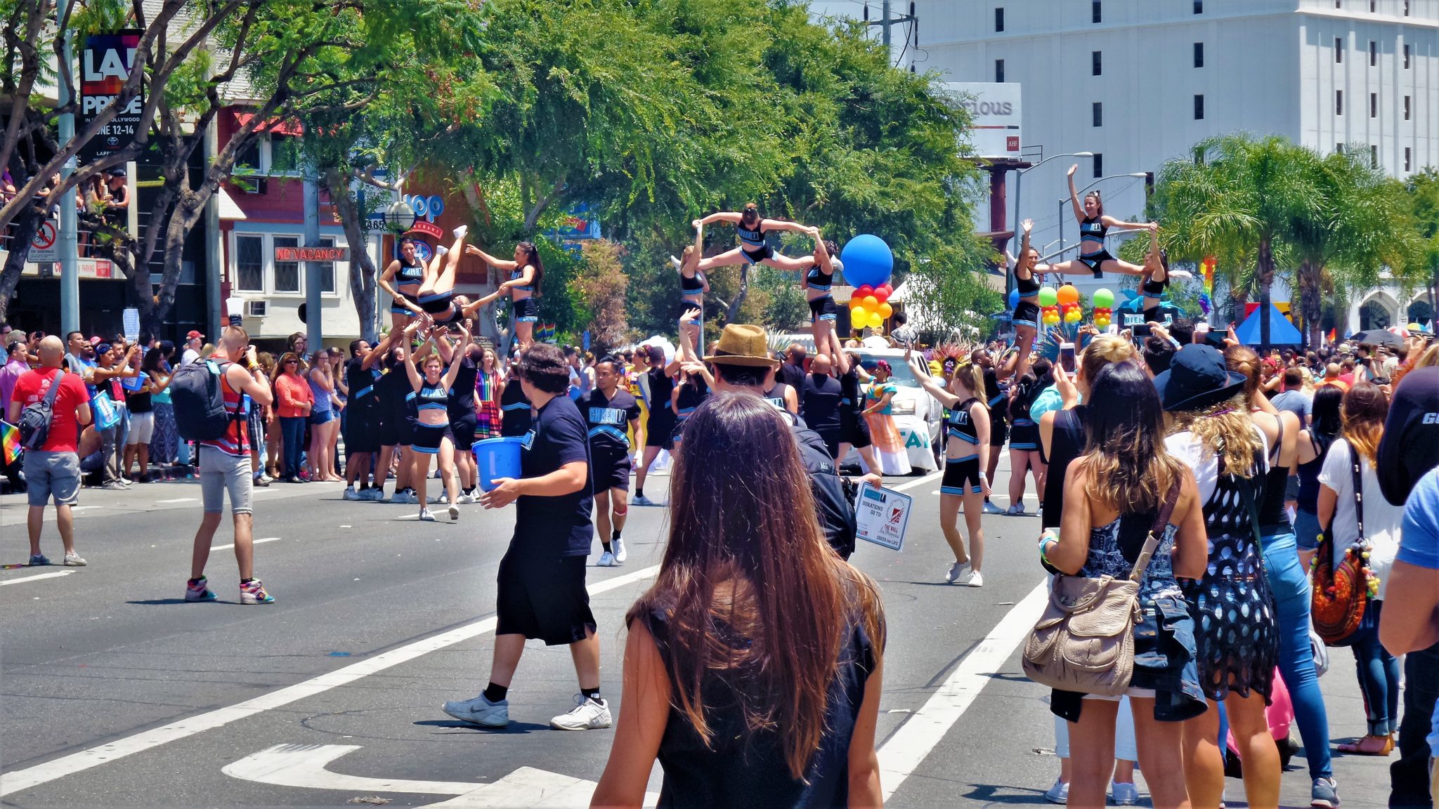 Cheerleaders, LA pride parade, los angeles, california
