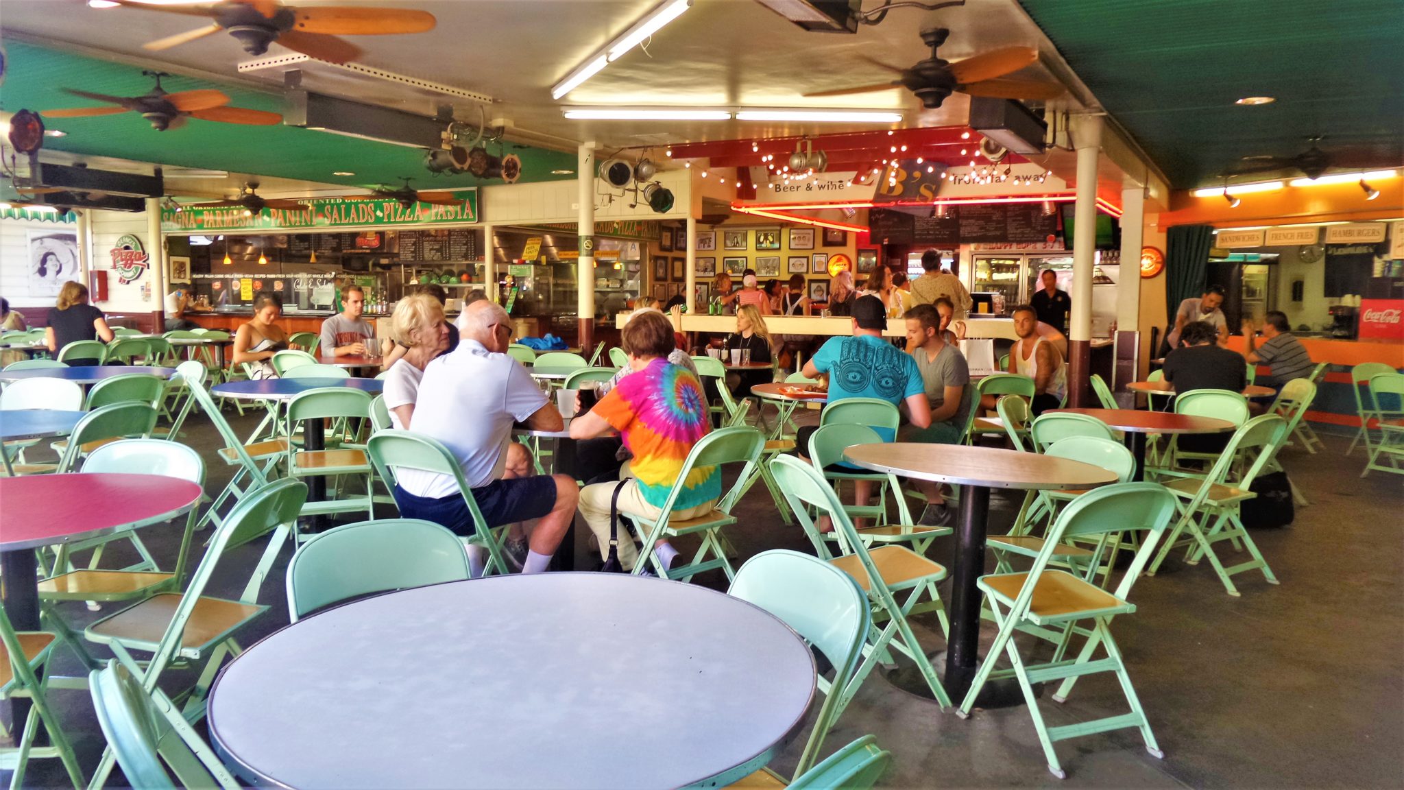 Dining tables at Farmer's Market, Los Angeles