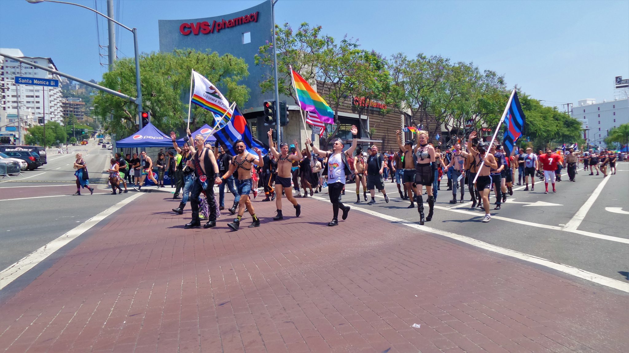 LA pride parade route, los angeles, california, usa