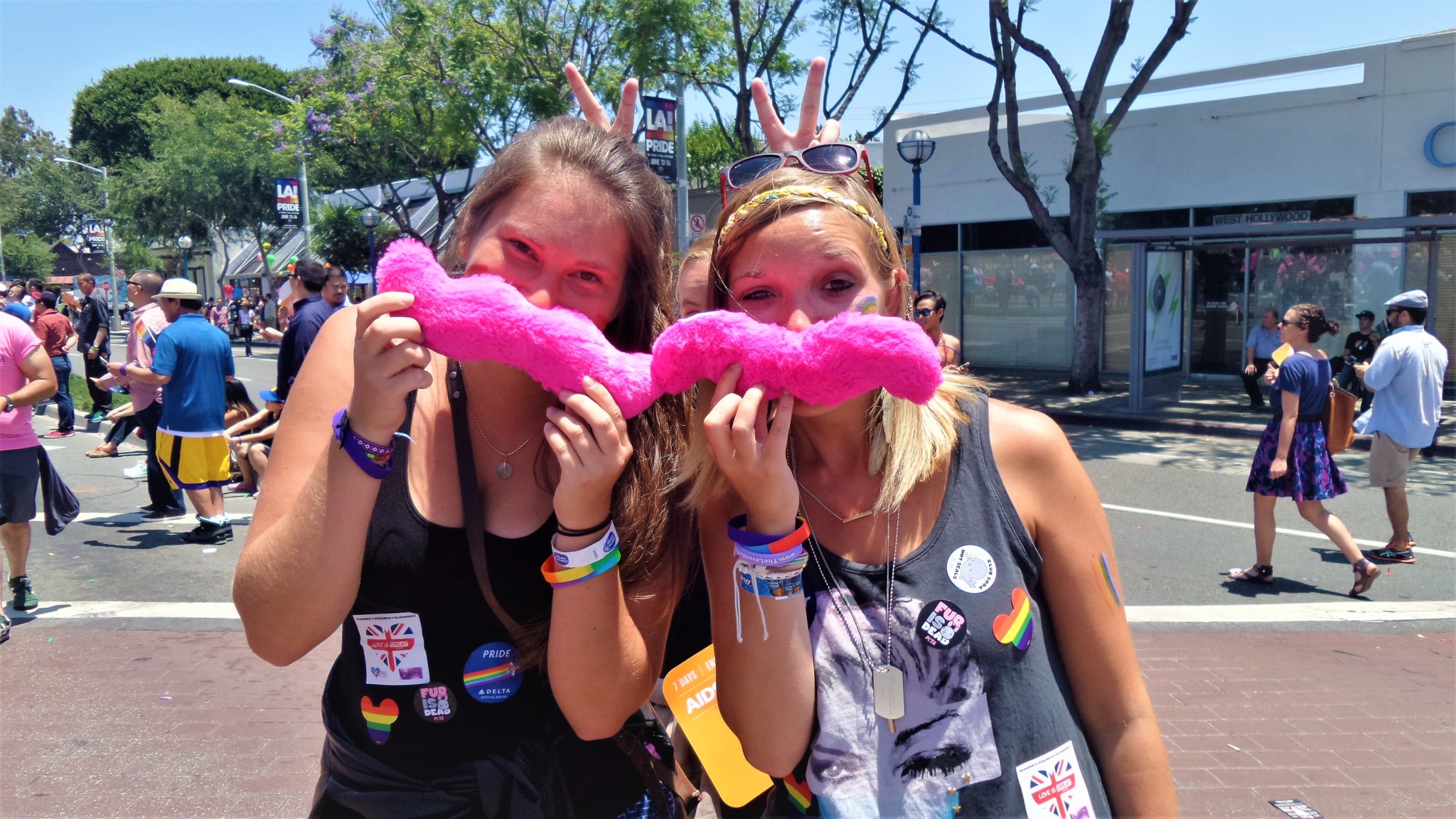 Moustache memorabilia at LA pride, los angeles, california, usa