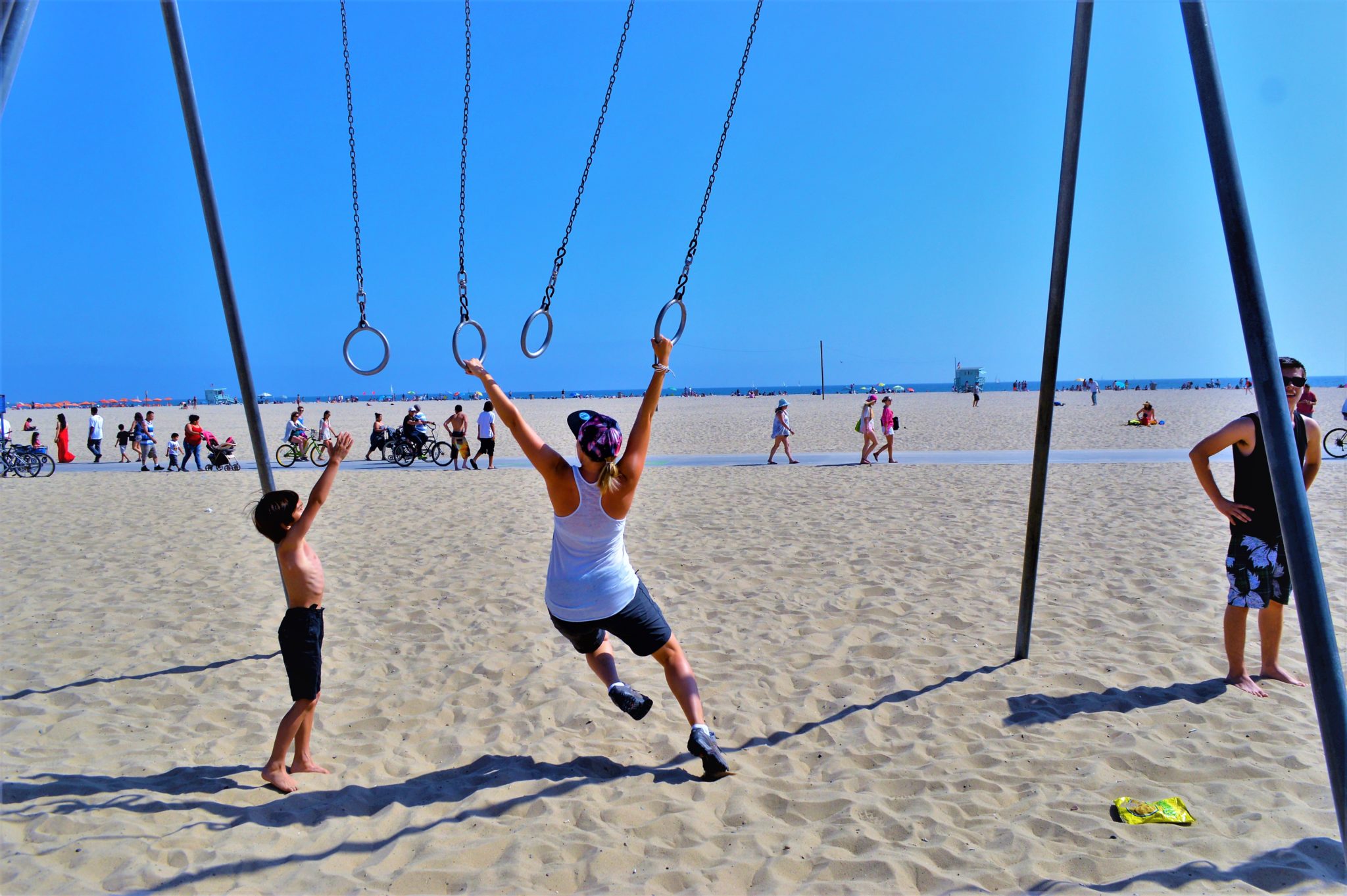 Ring gymnastics, santa monica beach, things to do in los angeles
