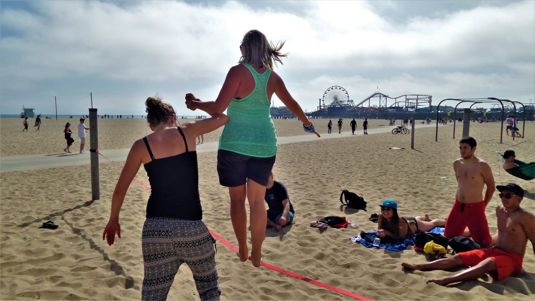 Tightrope walking, santa monica beach, things to do in los angeles