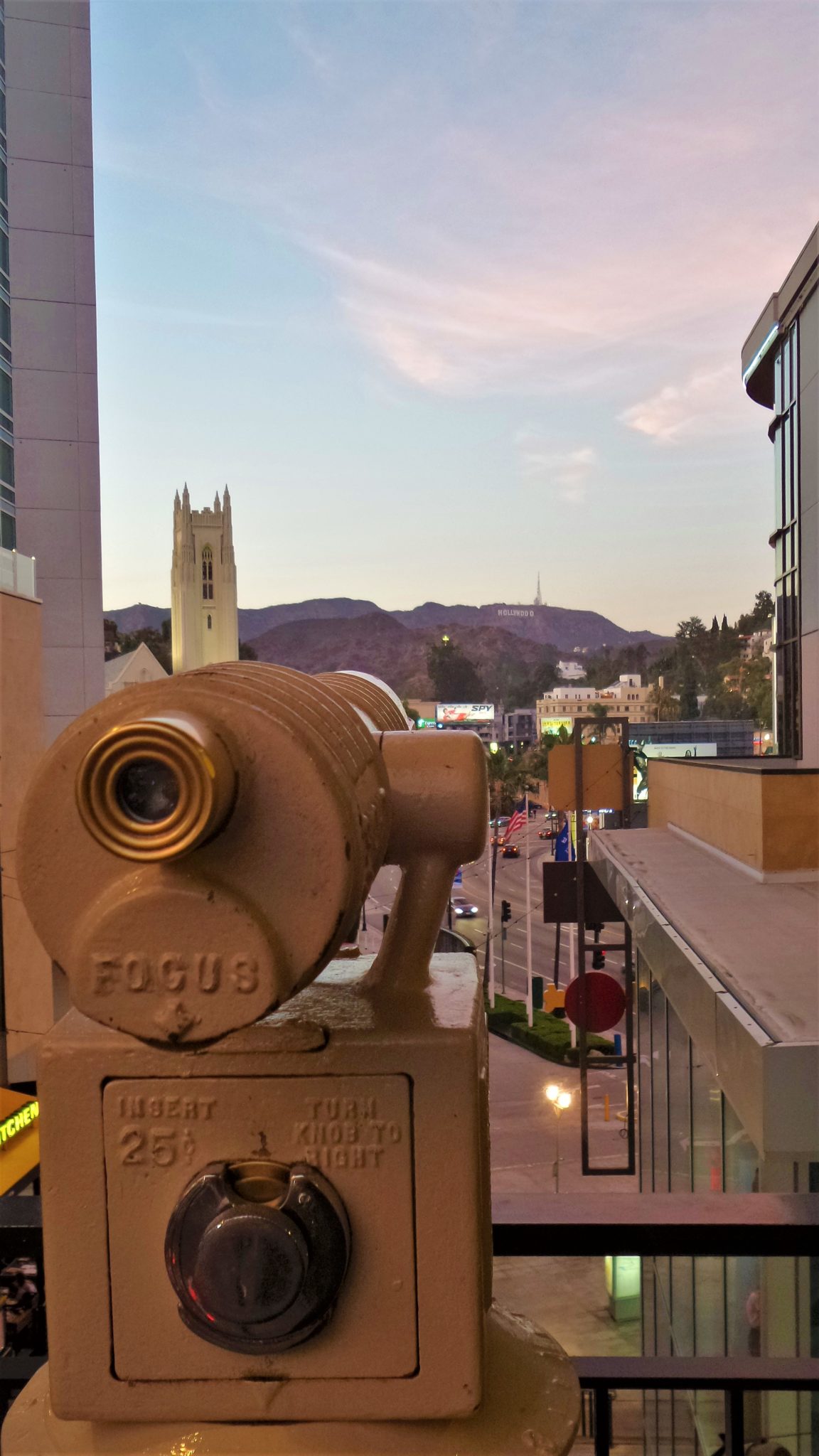 View of Hollywood sign from Hollywood Boulevard, thins to do in los angeles