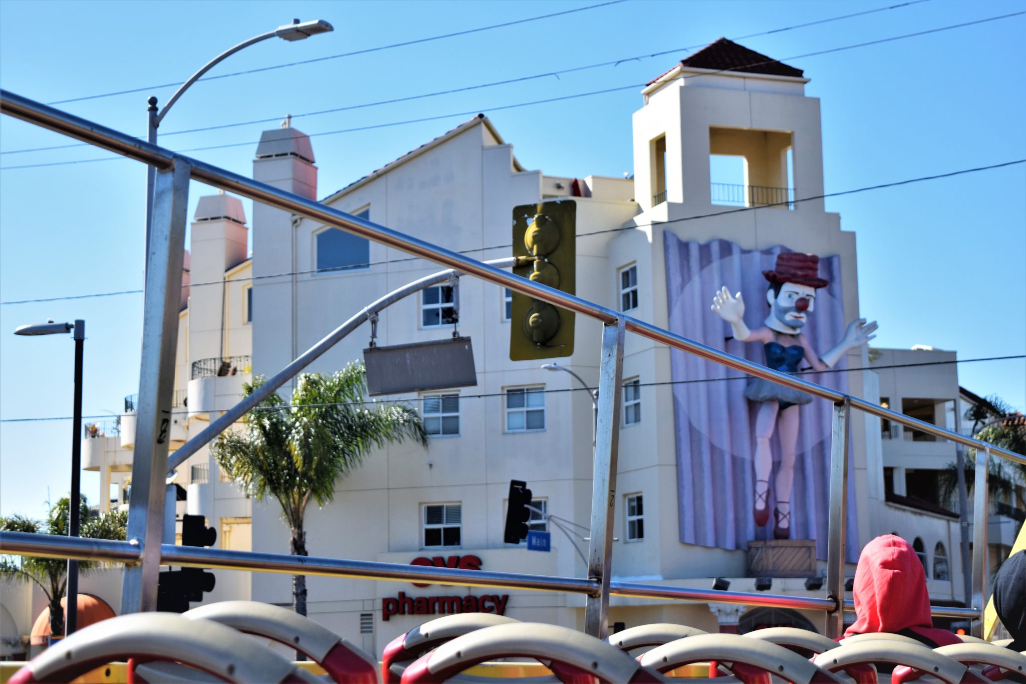 CVS clown venice, hop on hop off bus los angeles