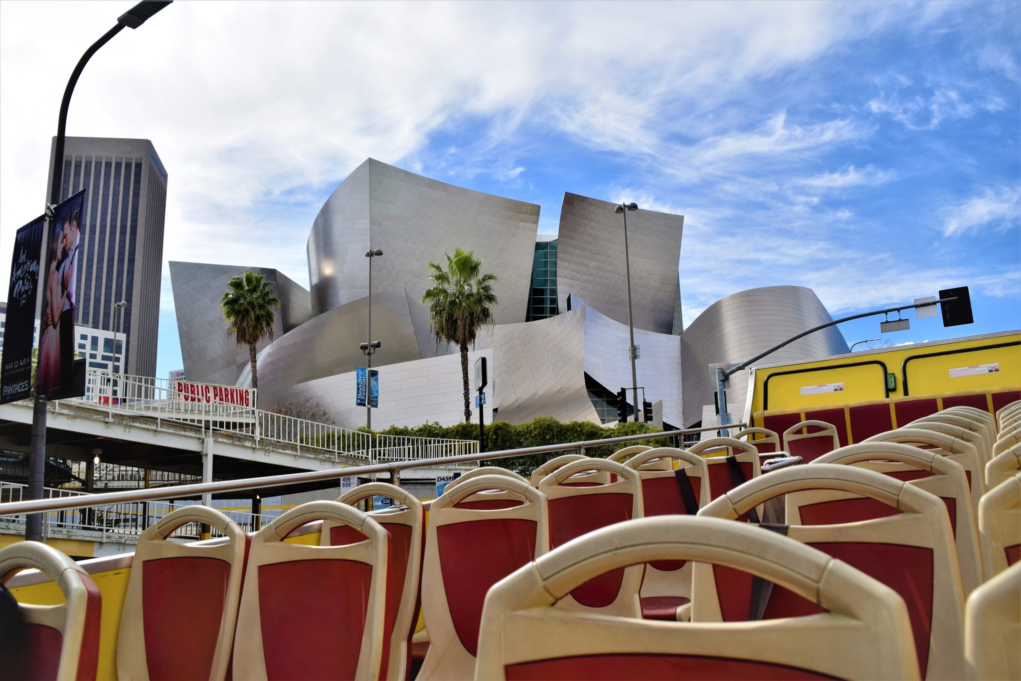Walt Disney concert hall, hop on hop off bus stop, things to do in los angeles