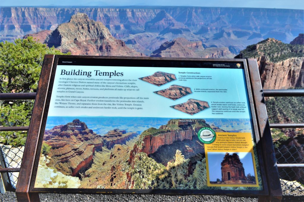 Building Temples Sign, Grand Canyon North rim