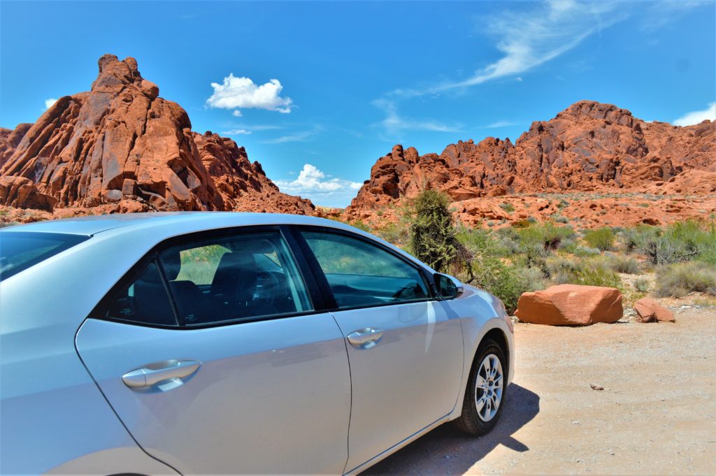Car at the valley of fire state park, utah