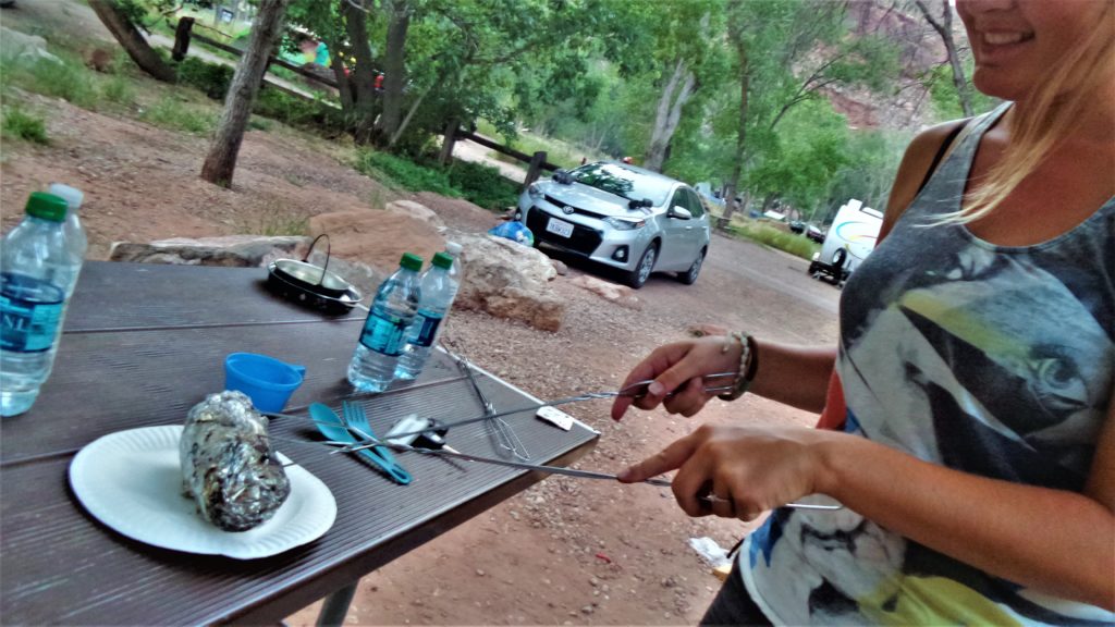 Cooking, fire pit, ,Zion National Park, Utah