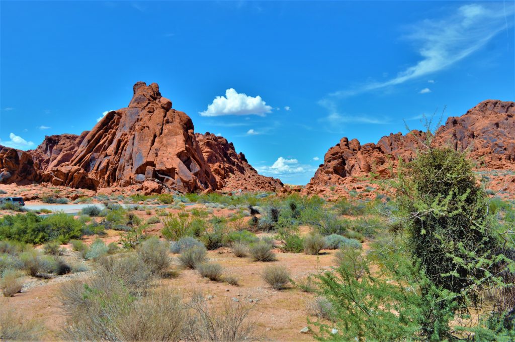 Desert terrain at the valley of fire state park