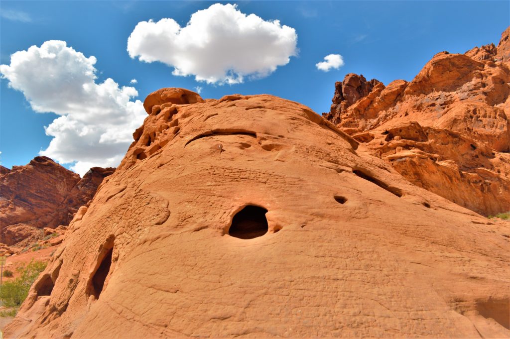 Holes in rock at valley of fire state park