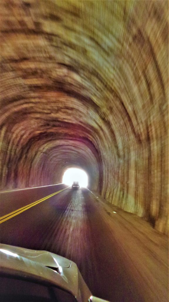Inside the tunnel in Zion National Park, Utah