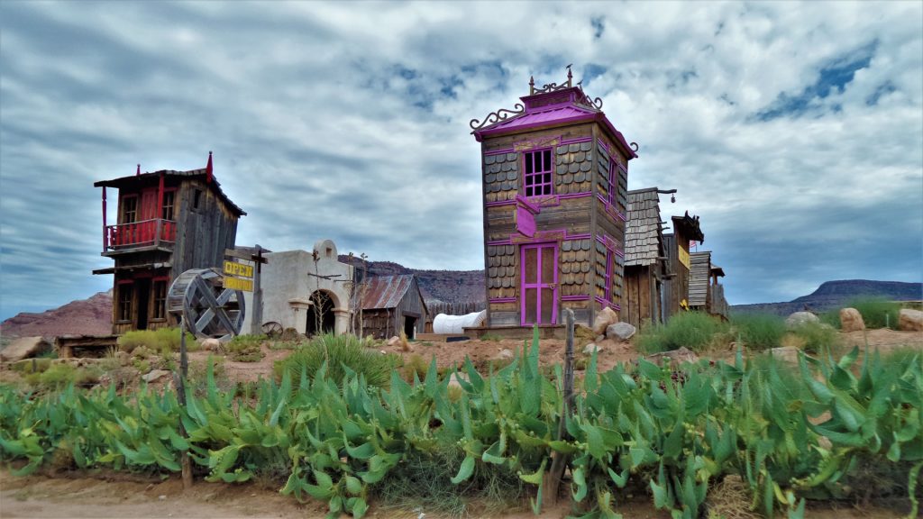 Mini wooden town entrance to Zion national park, utah