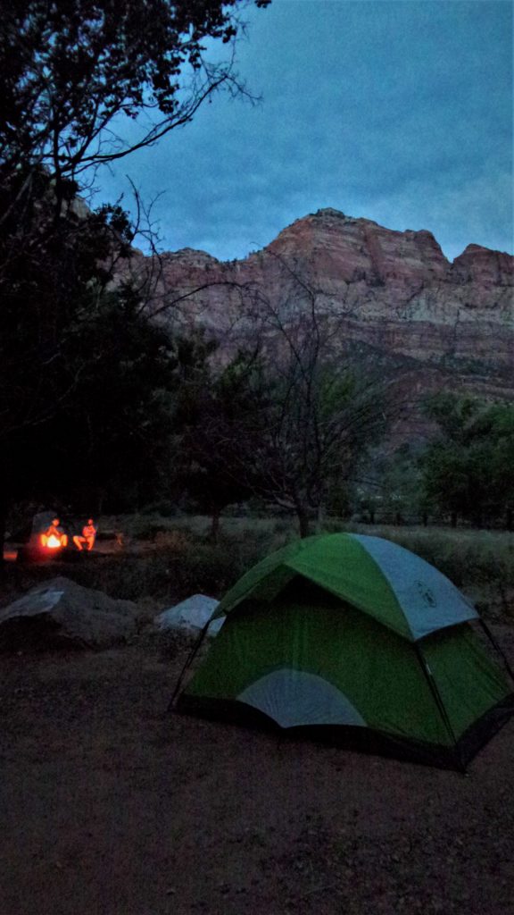Night camping at Zion National Park, Utah
