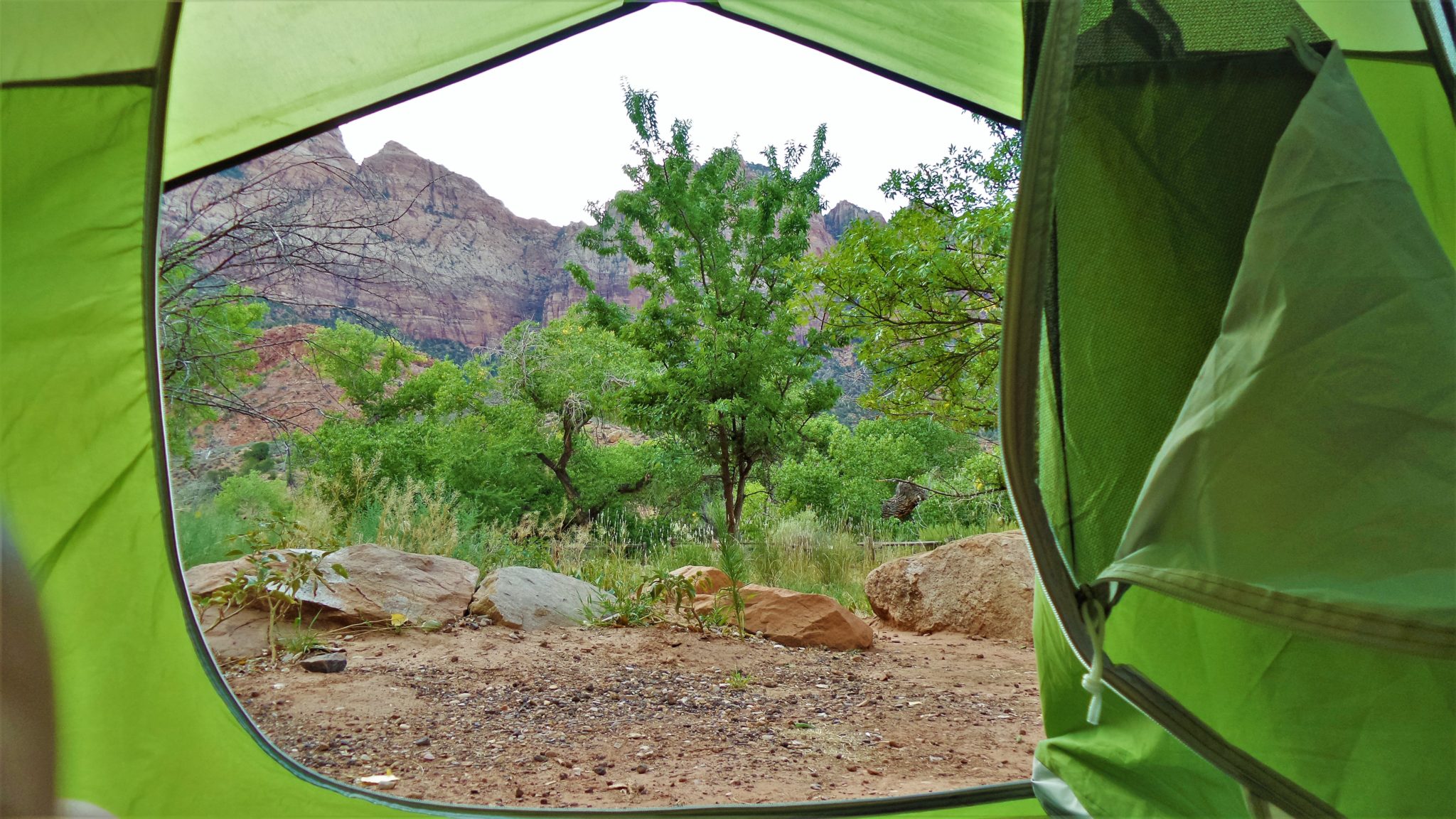 Tent view Zion National Park Camping