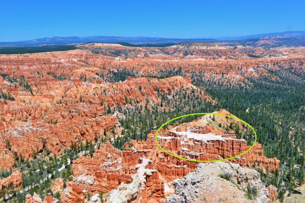 View-of-Bryce-Canyon Alligator rock-from-Bryce-Point-USA