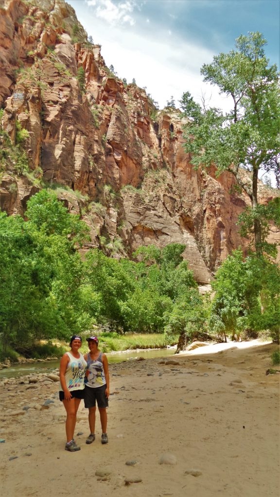 Zion National Park mini beach on the narrows hike