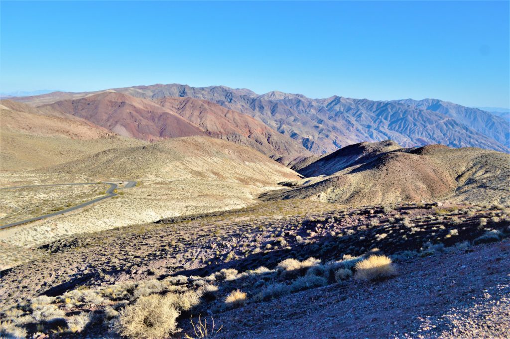 Camping in death valley national park, dante's view, usa