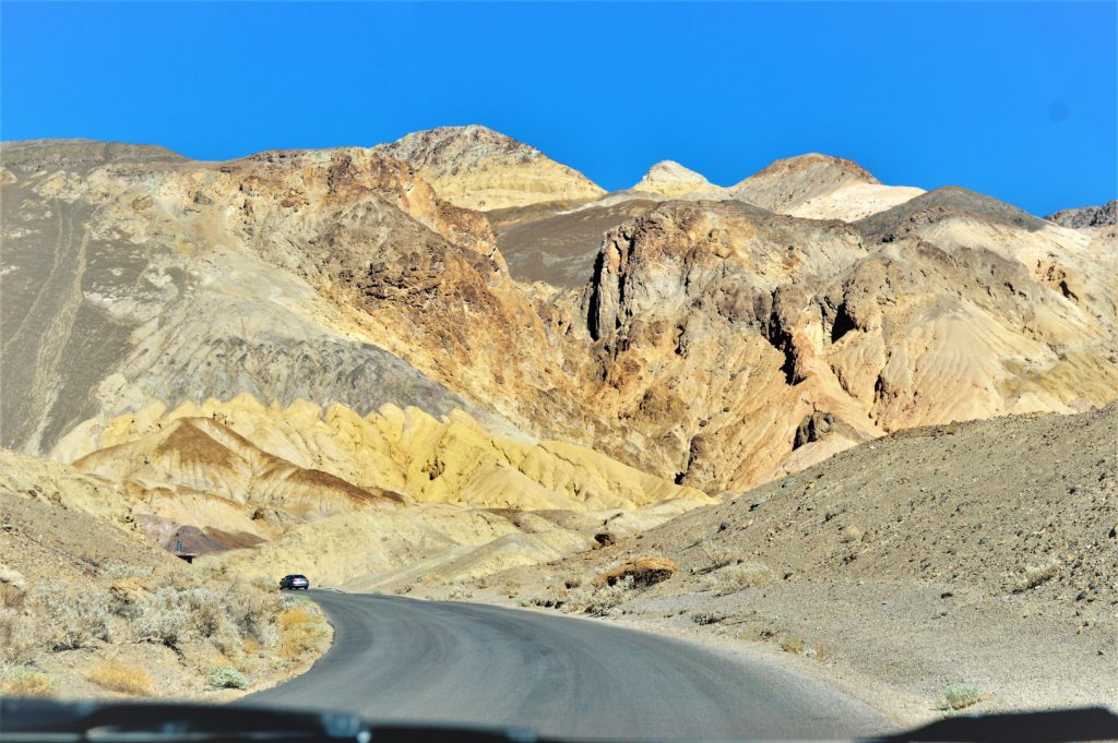 Curved road in death valley national park, usa