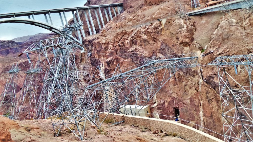 Electric pylons at hoover dam bridge, las vegas, nevada