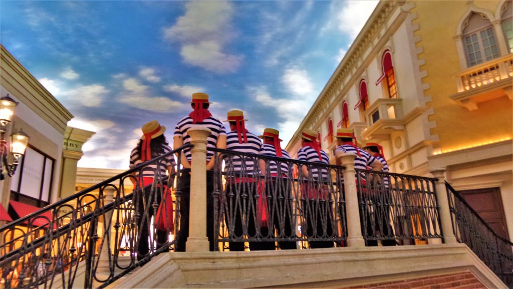 Gondoliers at the Venetian hotel, Las vegas, nevada
