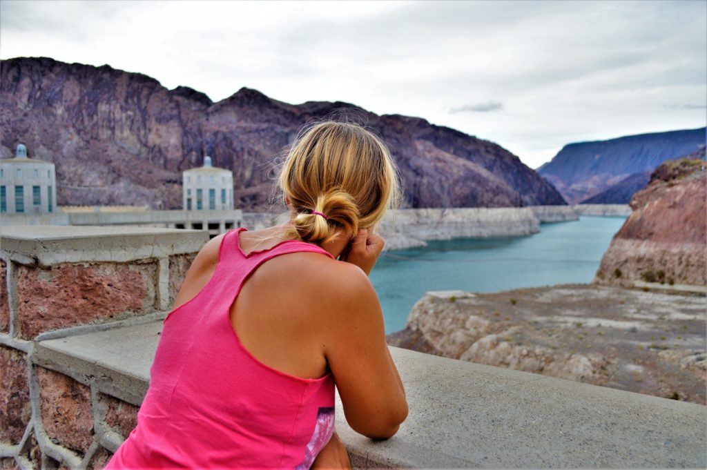 Looking over Lake Mead, nevada, standing on the hoover dam
