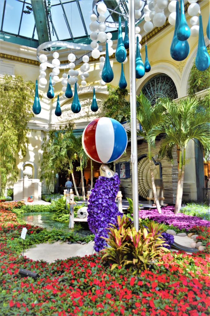 Seal and ball in the Bellagio flower garden, las vegas, nevada