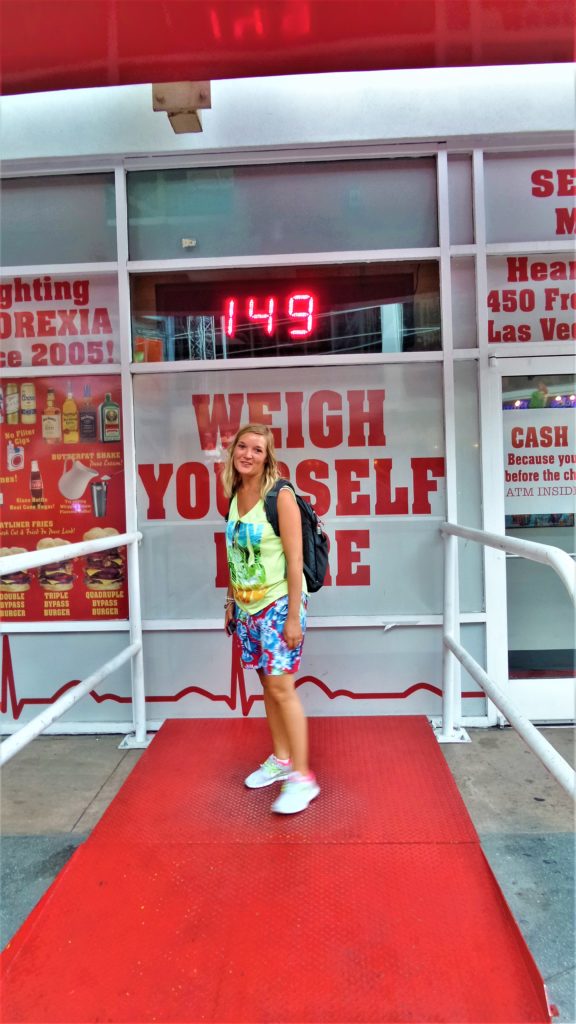 Weighing scales heart attack grill, Fremont street, las vegas
