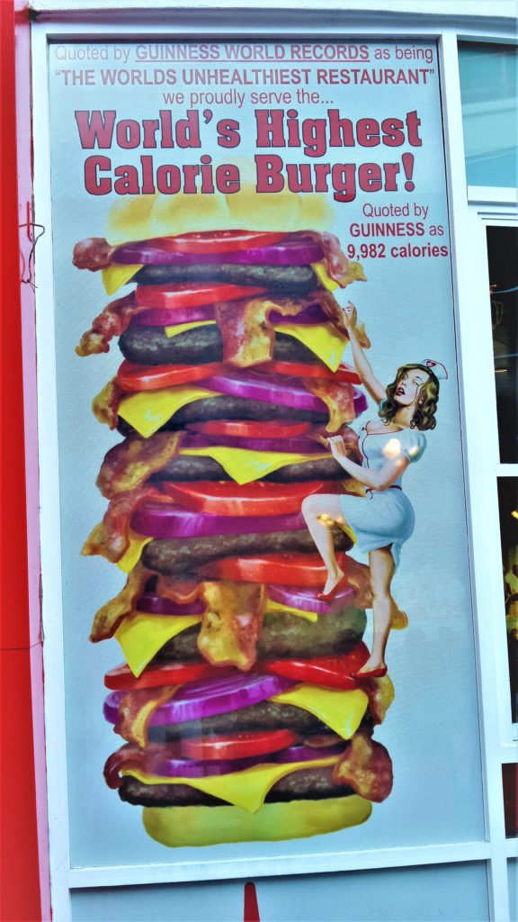 World highest calorie burger, heart attack grill, Las vegas