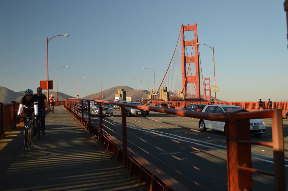 Bike paths on Golden Gate Bridge, San Francisco