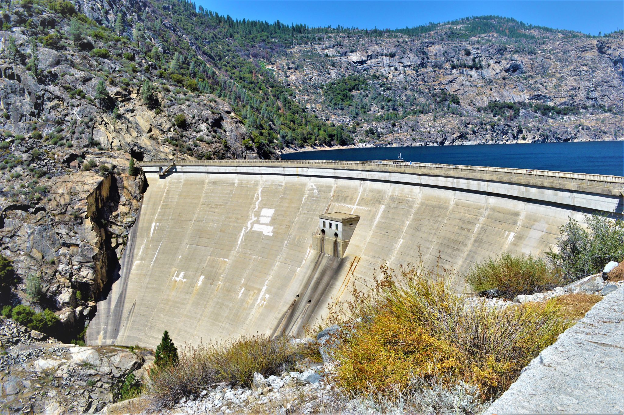 Close up Hetch Hetchy dam, California