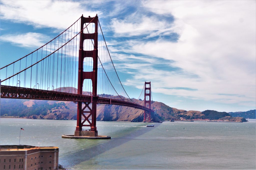 Golden Gate bridge view from Palisades Park, San Francisco