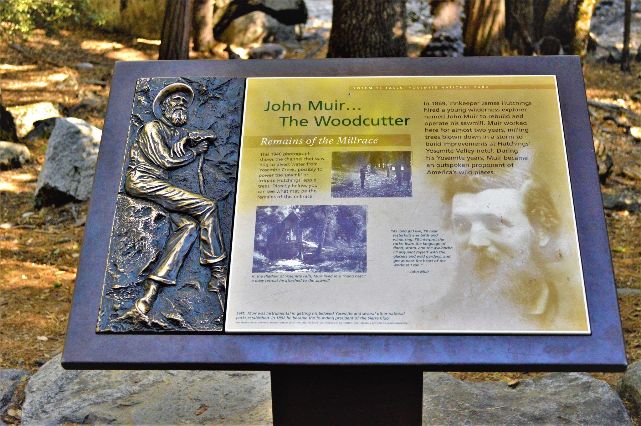 John Muir sign, Yosemite National Park, California, USA