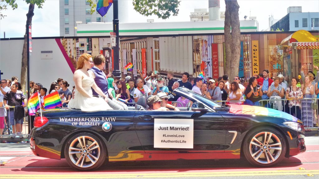 Just Married car, san francisco gay pride parade