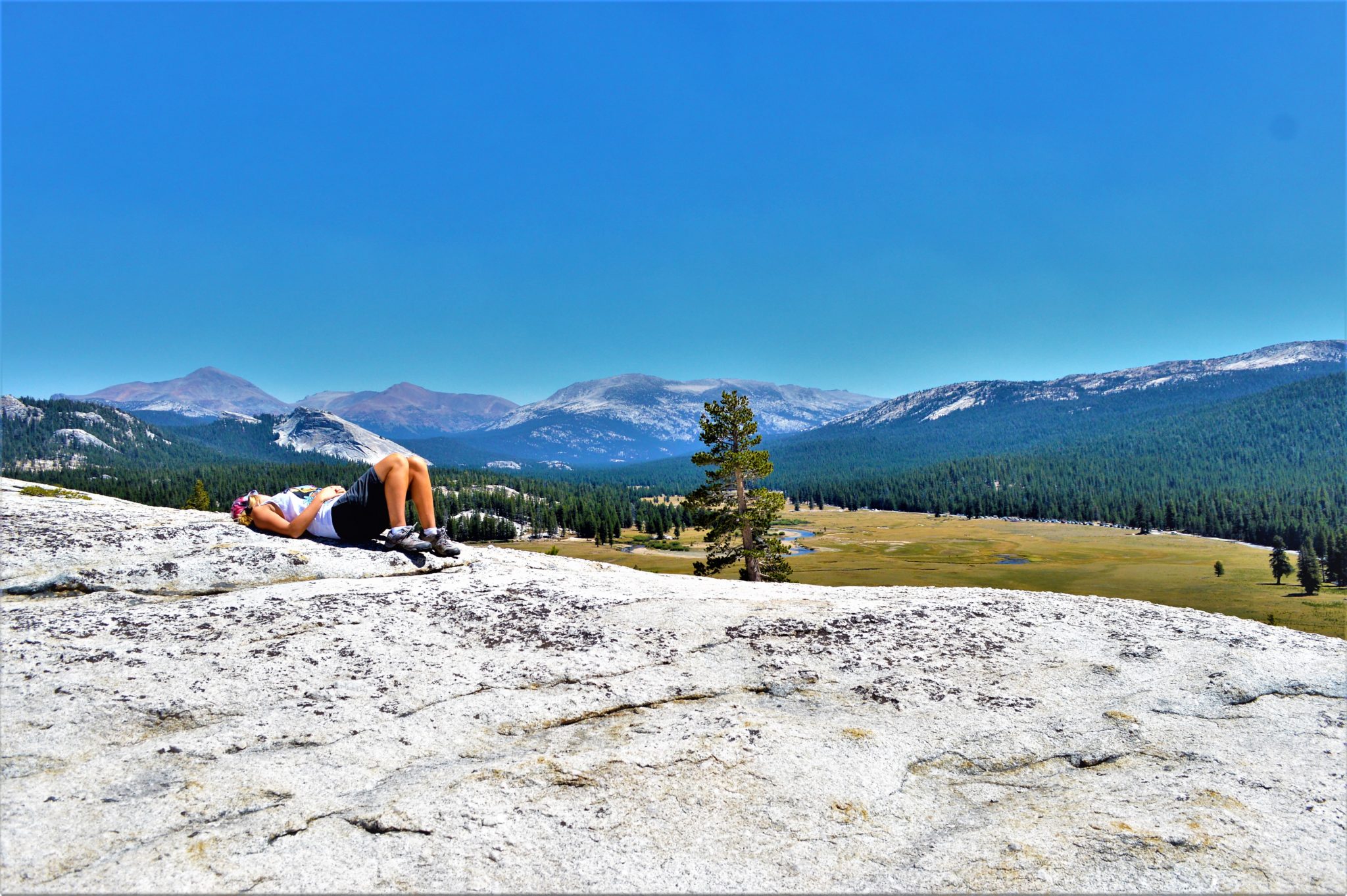 Lying on top of hill, Yosemite national Park, California