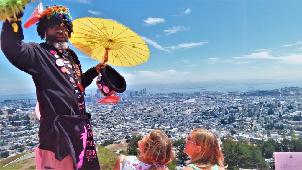 Memorabilia vendor, Twin peaks, san Francisco gay pride, USA