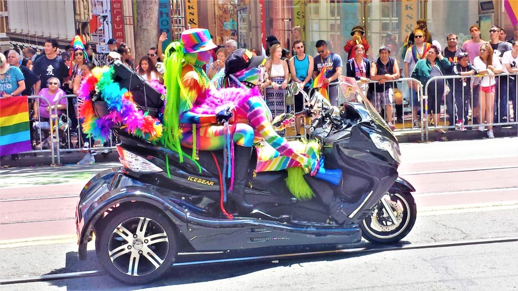 Motor bike three wheeler, San Francisco Gay Pride, California