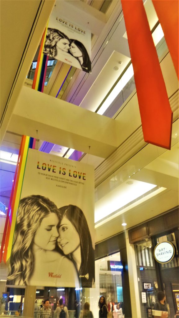 Pride signs, San Francisco Mall, California