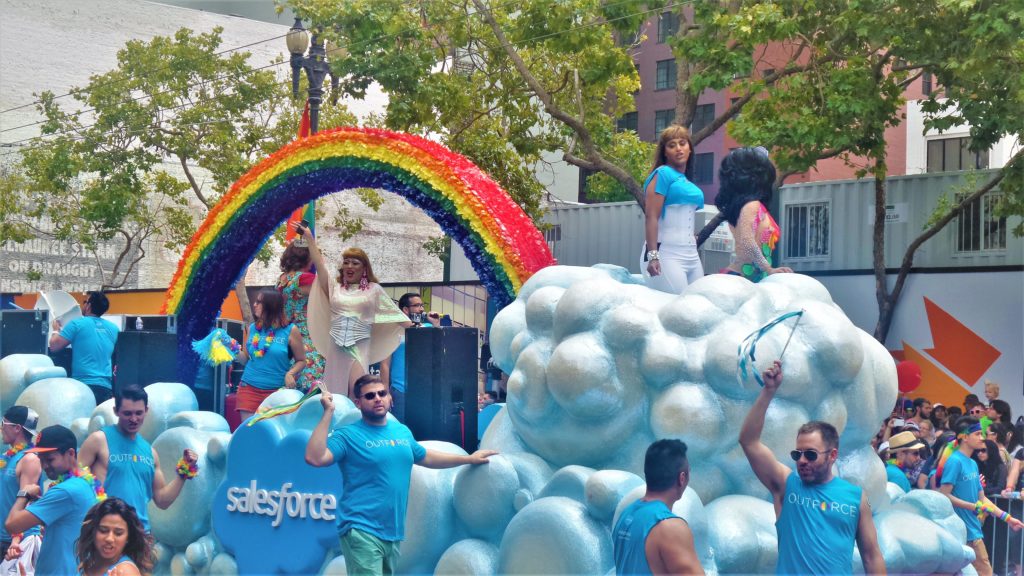 Salesforce float, gay pride, san francisco