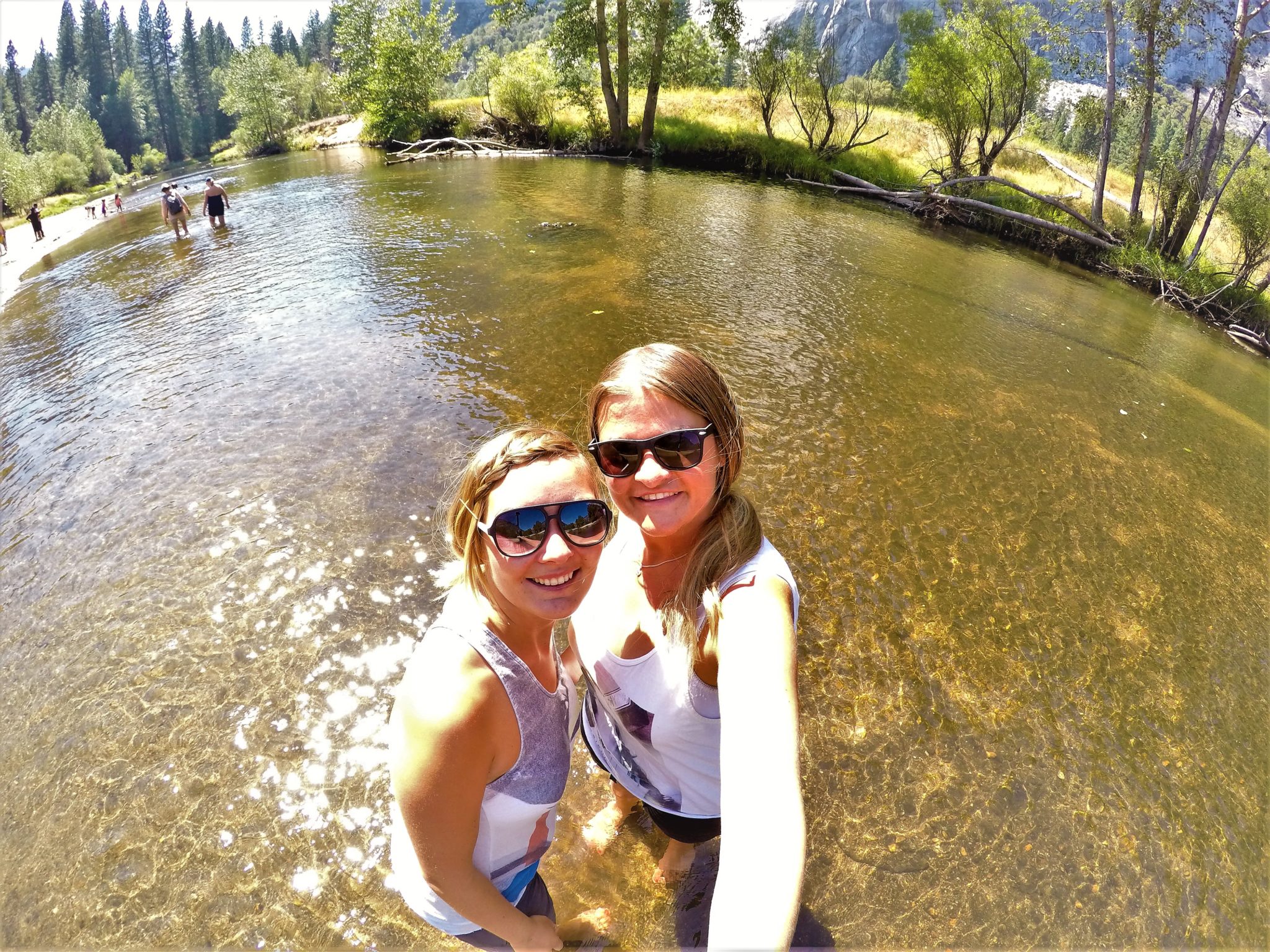 Selfie in lake at Yosemite National Park