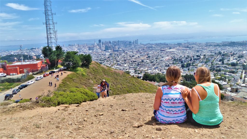 Sitting on Twin Peaks, San Francisco, California