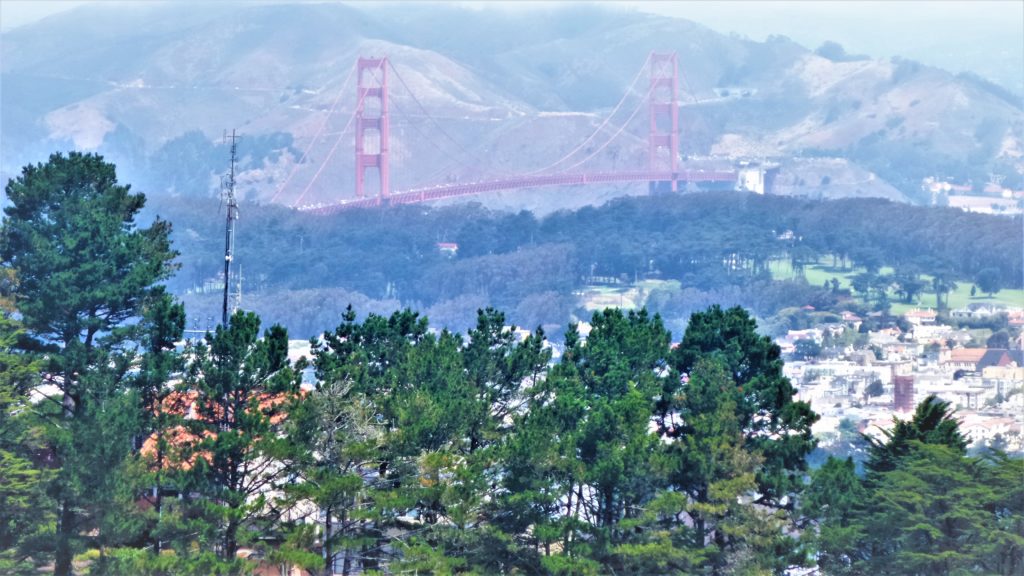 View of Golden Gate Bridge from Twin Peaks, San Francisco, California